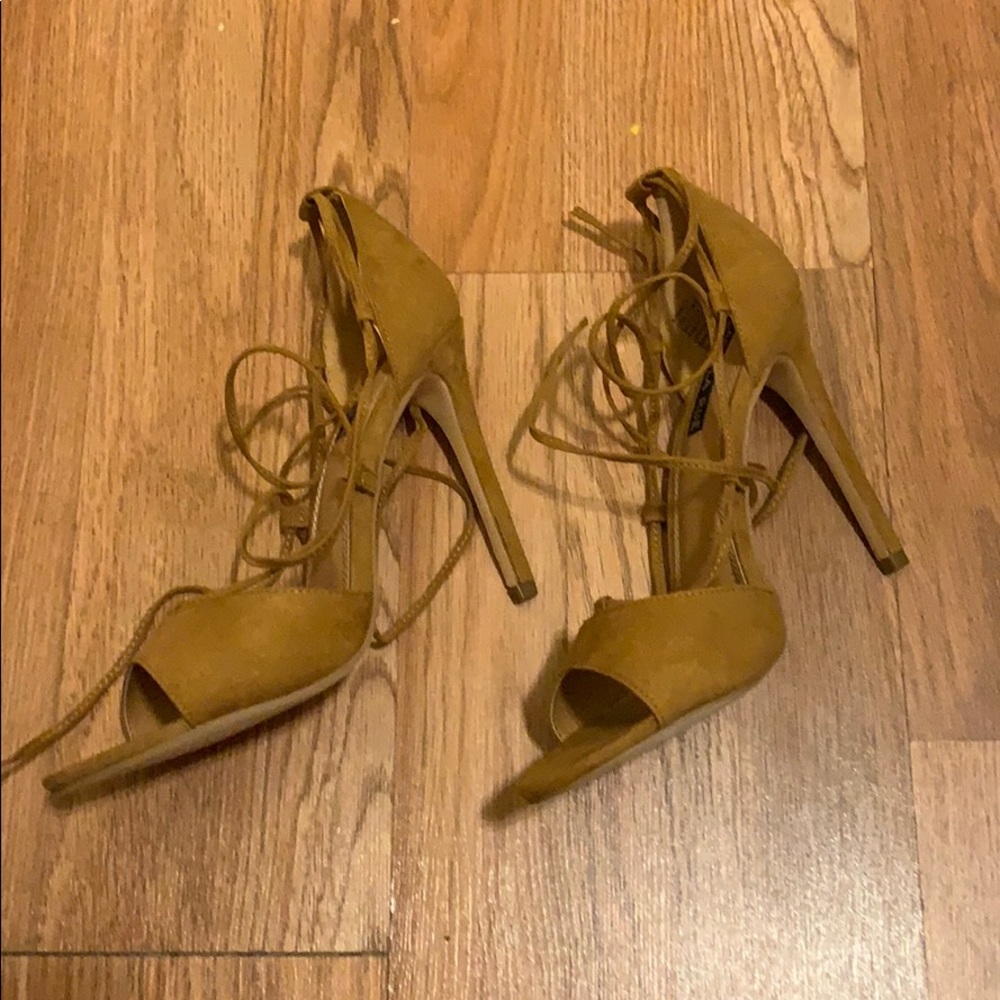 Strappy Tan Heels - Picture 2 of 3
